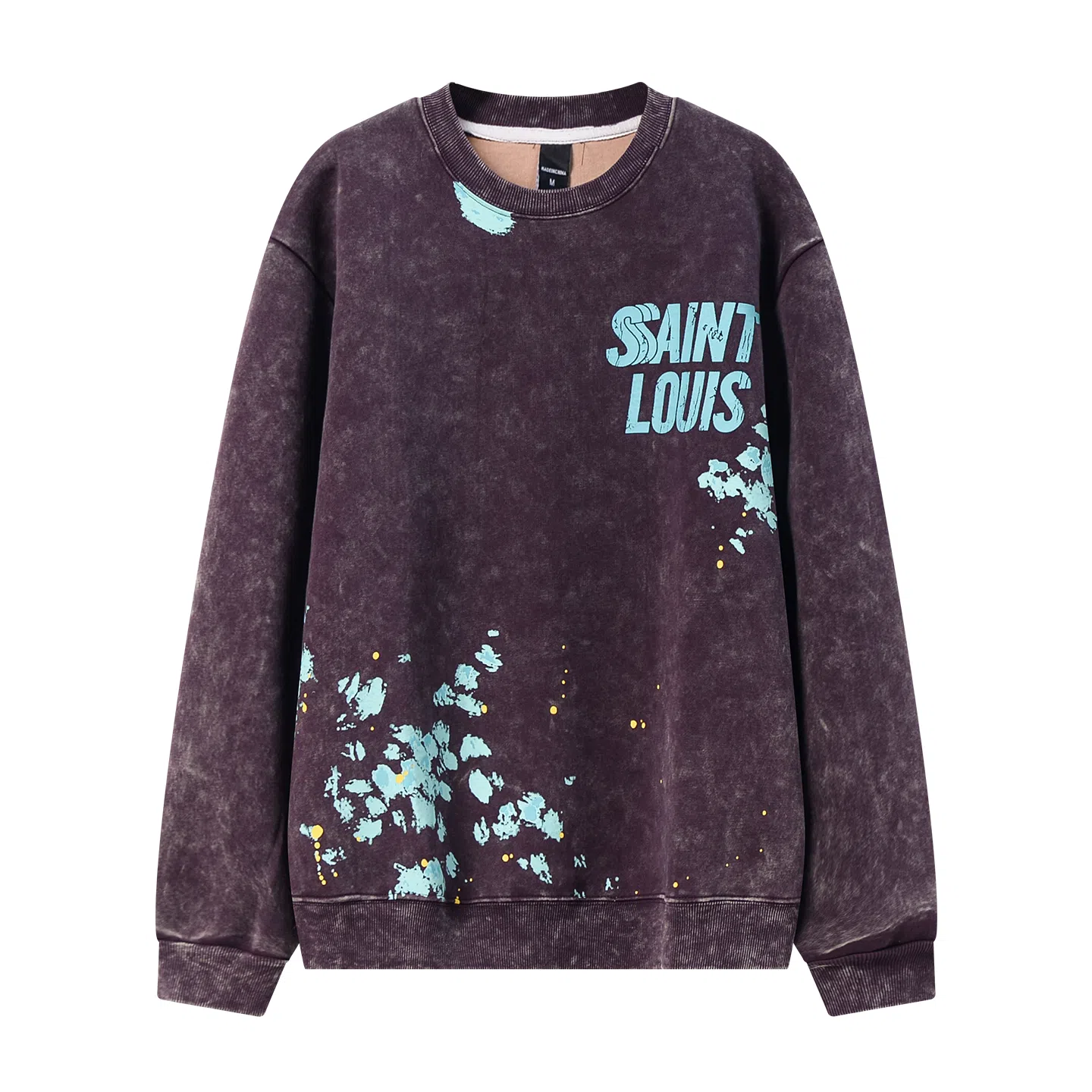 乱步 美式字母重磅圆领水洗做旧高街潮牌百搭卫衣 男女同款