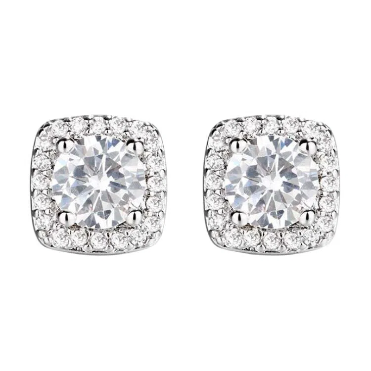 千桐 时尚简约精致 轻奢气质小方糖 合金 耳环 男女同款情侣款