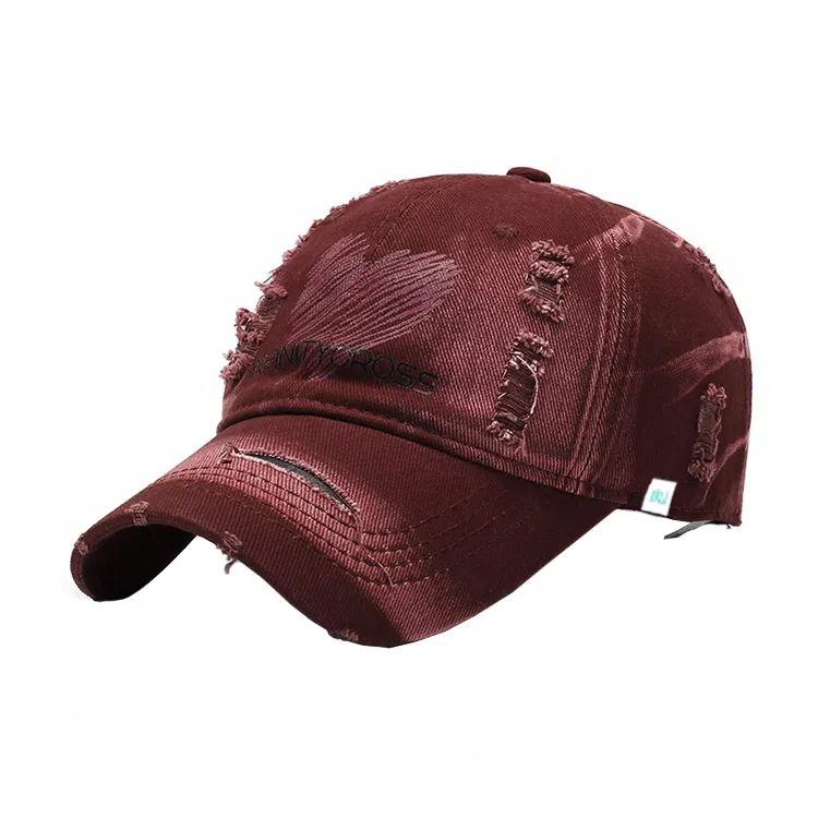 心水好物 韩版破洞爱心棒球帽街头出游百搭显脸小太阳帽字母刺绣时尚潮流 棉  鸭舌帽  男女同款情侣款