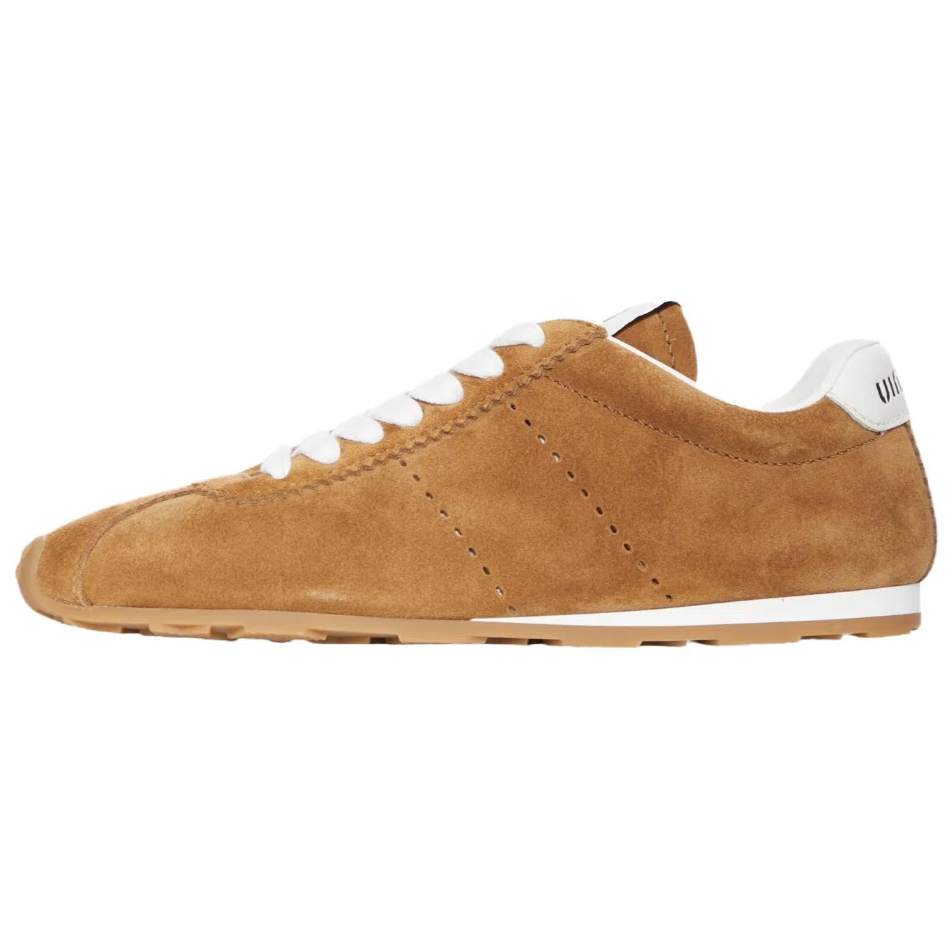 Miu Miu Plume Suede Low Sneakers Brown
