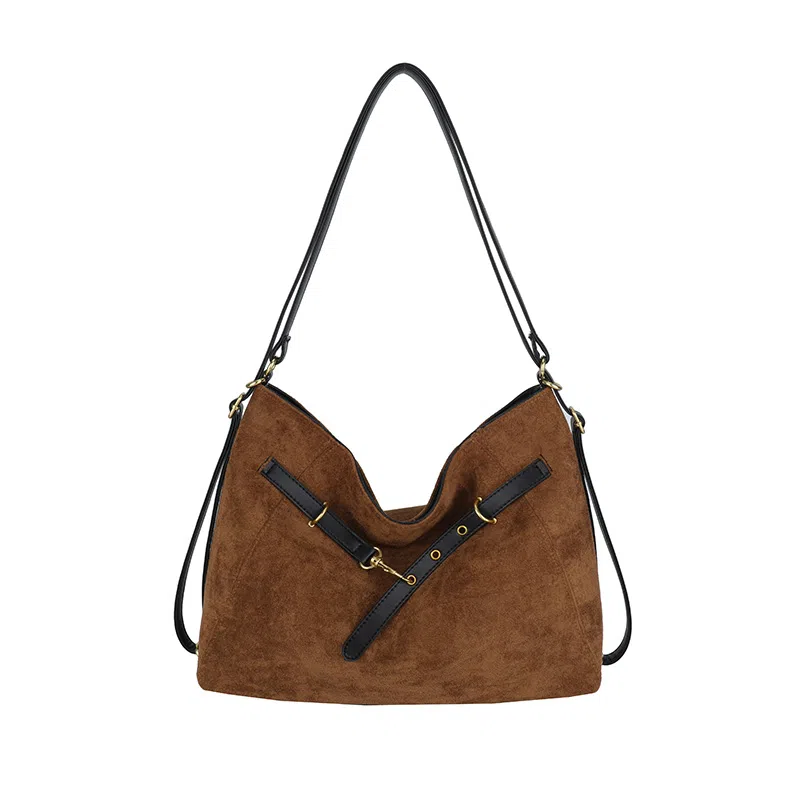 度森袋鼠 时尚复古高级感大容量托特包上班通勤 鹿皮绒 单肩包 常规 女款 多色