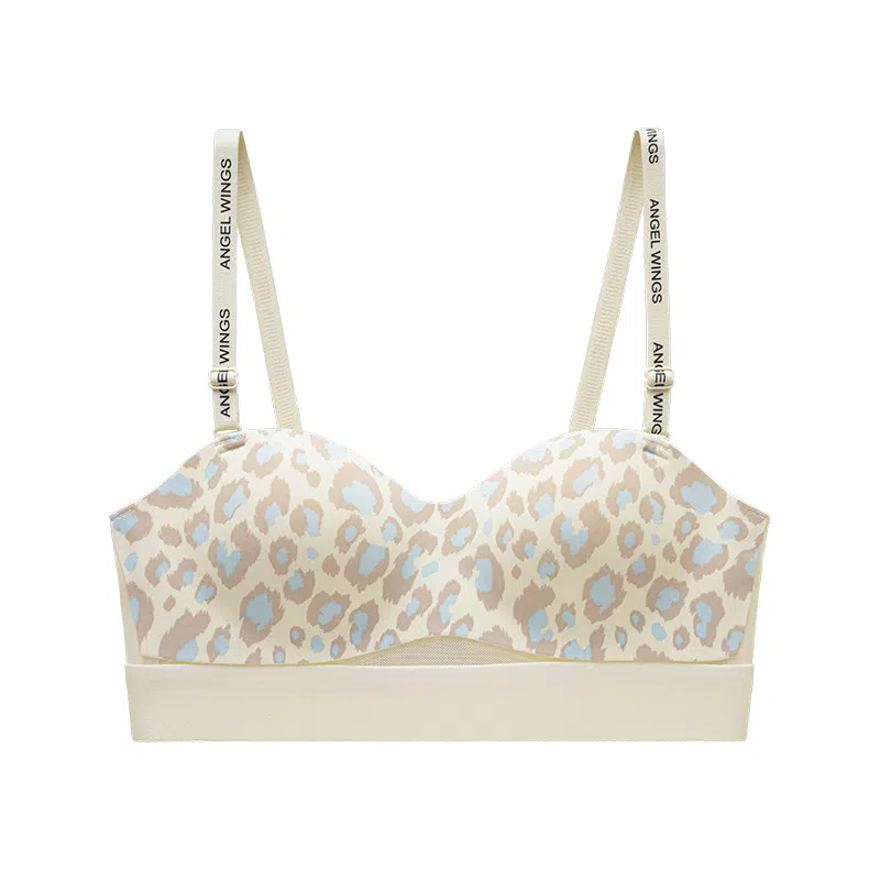 二三二三 优雅豹纹性感内衣无痕亲肤柔软抑菌舒适聚拢收副乳纯欲胸罩可调节肩带透气吸汗时尚百搭文胸 女款