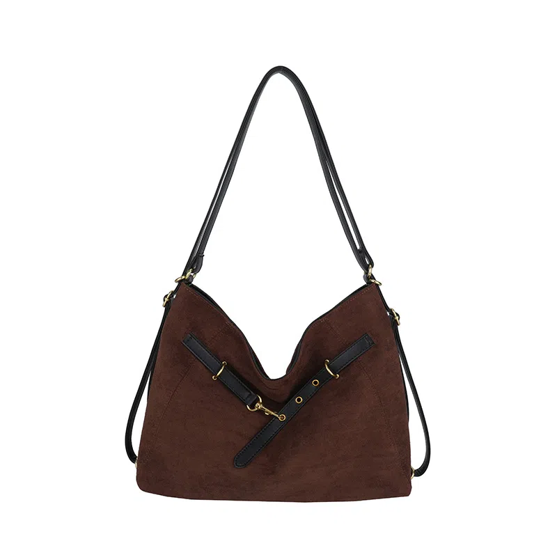 度森袋鼠 时尚复古高级感大容量托特包上班通勤 鹿皮绒 单肩包 常规 女款 多色