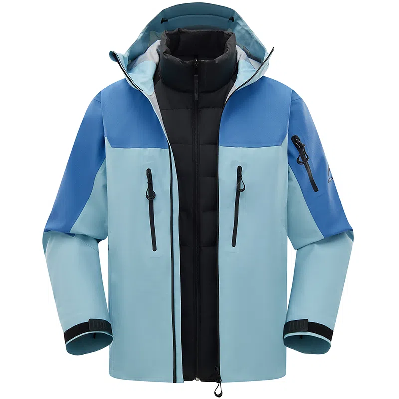 鸭鸭  冰壳系列 山系户外三合一四季软壳时尚百搭连帽运动夹克  防水防风透气耐磨防雨冲锋衣 男女同款