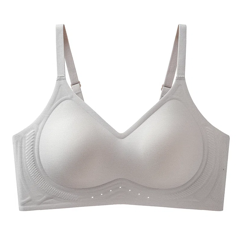 二三二三 简约亲肤柔软透气舒适内衣无痕不勒不闷聚拢防下垂侧收副乳妈生感胸罩纯色通勤时尚百搭无钢圈文胸 女款
