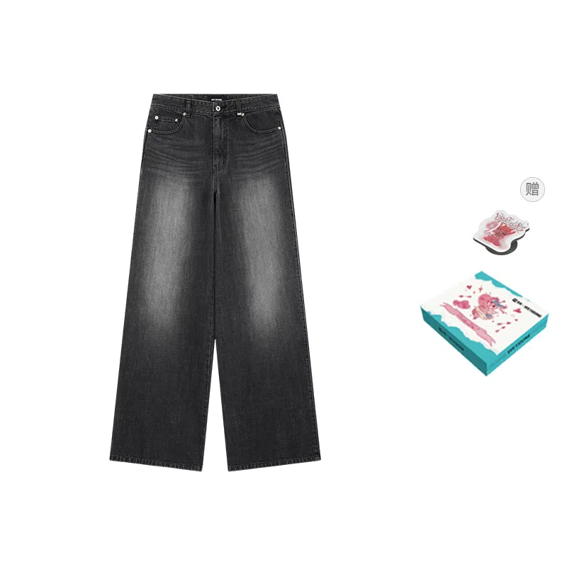 WE11DONE Straight Leg Gradient Jeans Black
