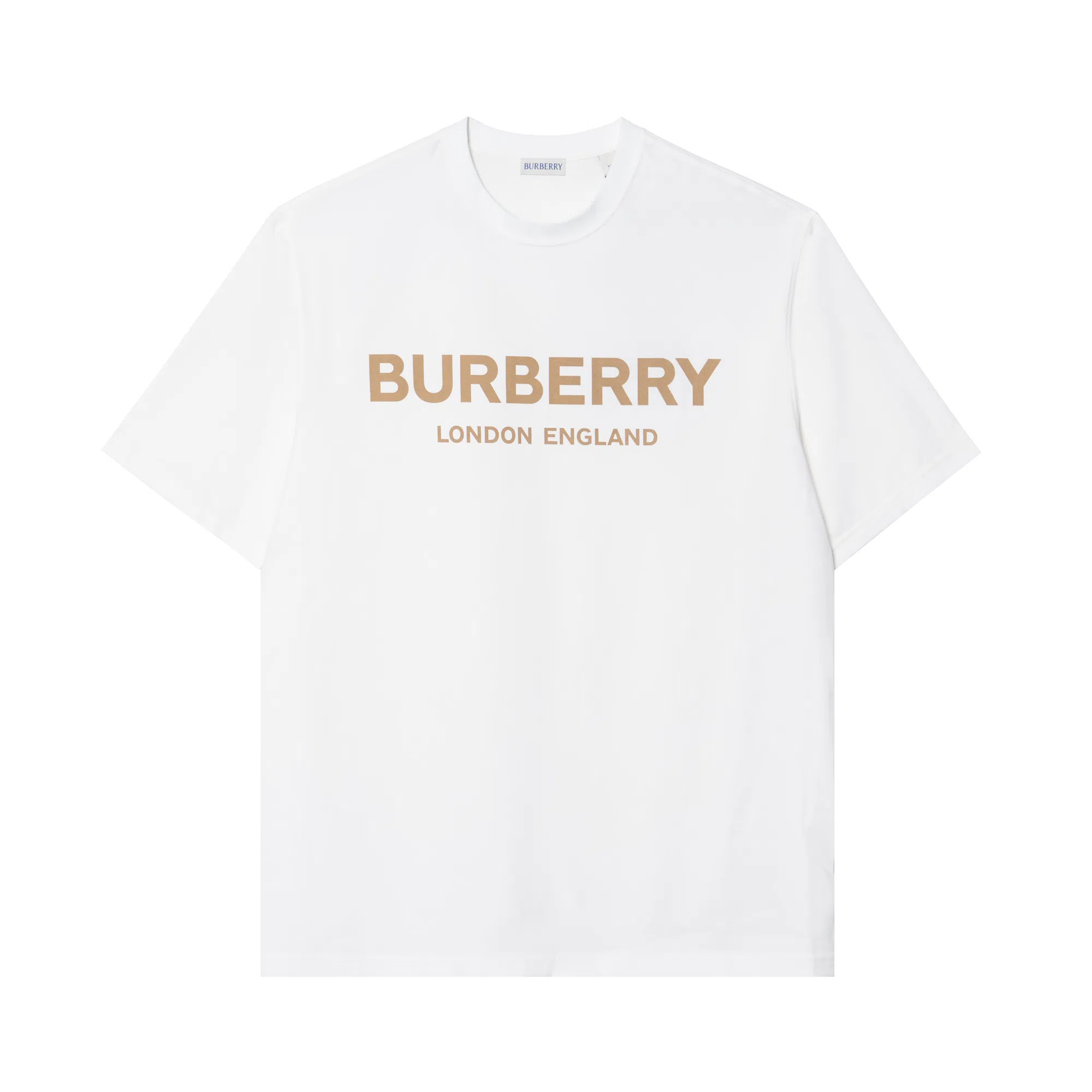 Burberry Ribbed Logo Crewneck T-Shirt White