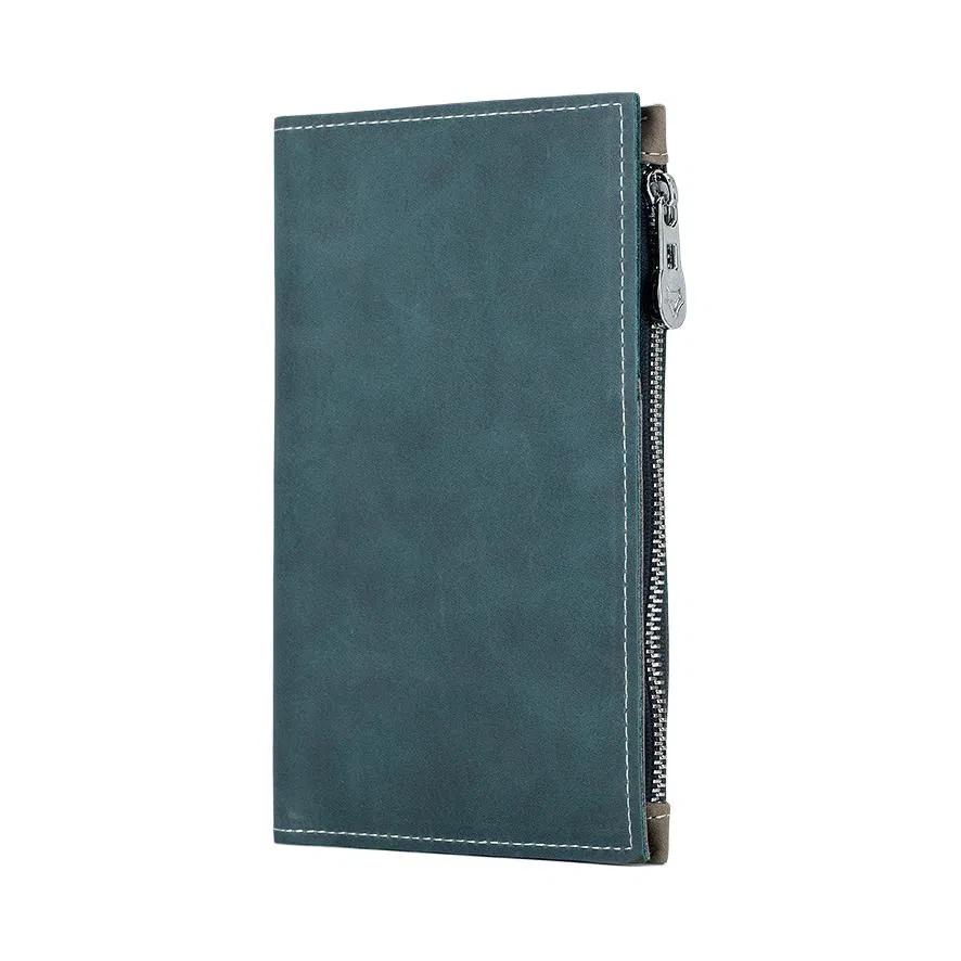 掐尖 纯色旅行多功能拉链 二层牛皮 机票夹证件袋护照包 男女同款情侣款 多色