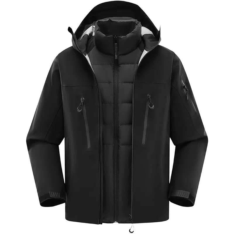 鸭鸭  冰壳系列 山系户外三合一四季软壳时尚百搭连帽运动夹克  防水防风透气耐磨防雨冲锋衣 男女同款