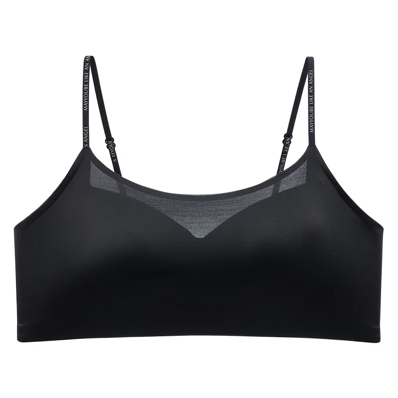 二三二三 亲肤柔软时尚字母内衣隐形无痕透气不闷汗裸感胸罩聚拢有型舒适防下垂收副乳美背潮流百搭日常无钢圈运动文胸 女款