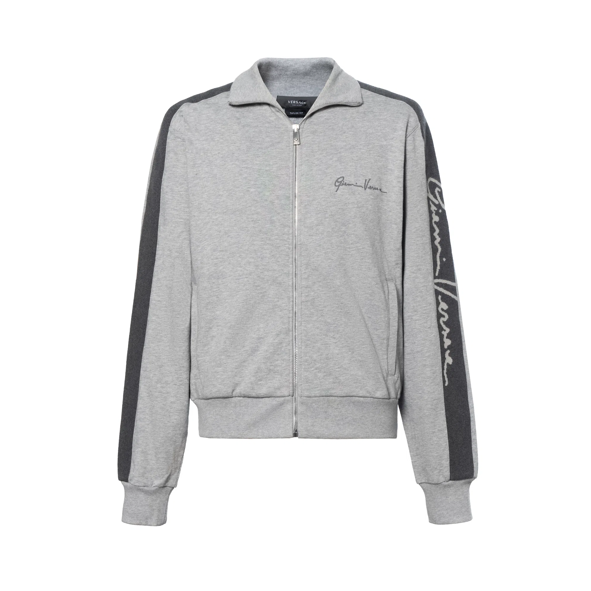 Versace Logo Embroidered Zip Jacket