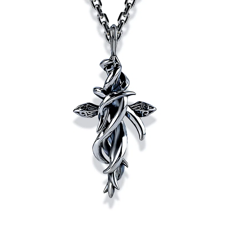 GUXI Dark World Cross Pendant Necklace