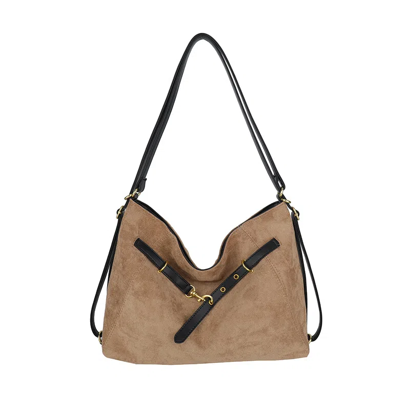 度森袋鼠 时尚复古高级感大容量托特包上班通勤 鹿皮绒 单肩包 常规 女款 多色