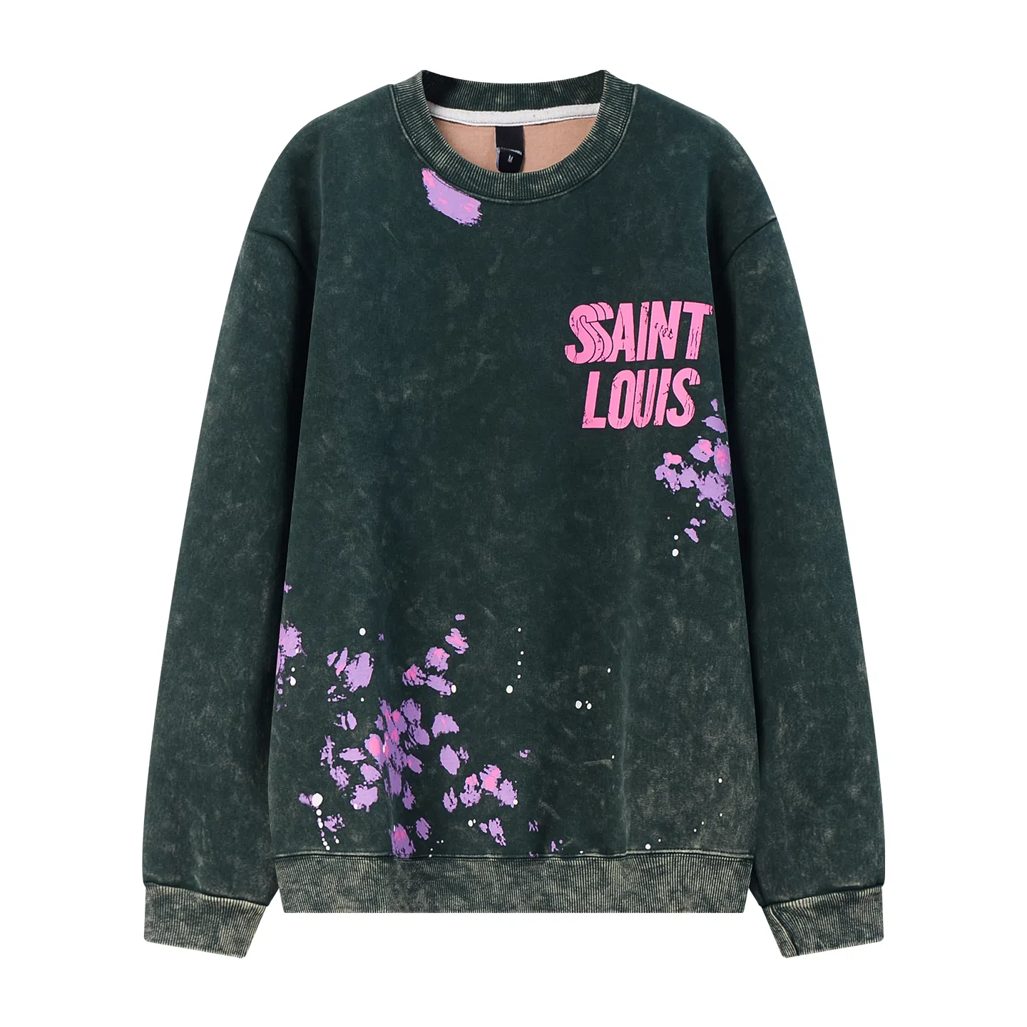 乱步 美式字母重磅圆领水洗做旧高街潮牌百搭卫衣 男女同款