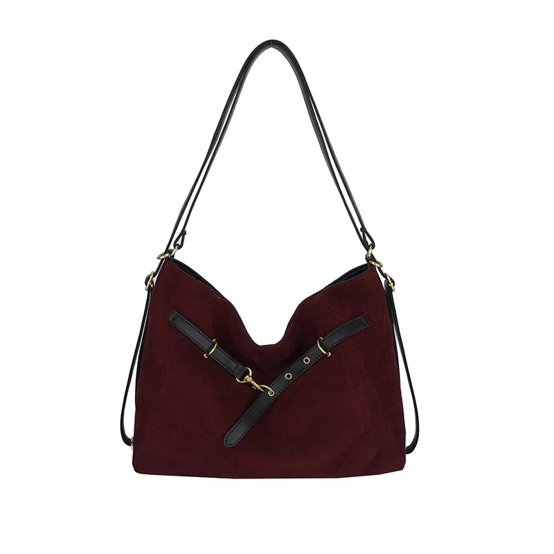 度森袋鼠 时尚复古高级感大容量托特包上班通勤 鹿皮绒 单肩包 常规 女款 多色