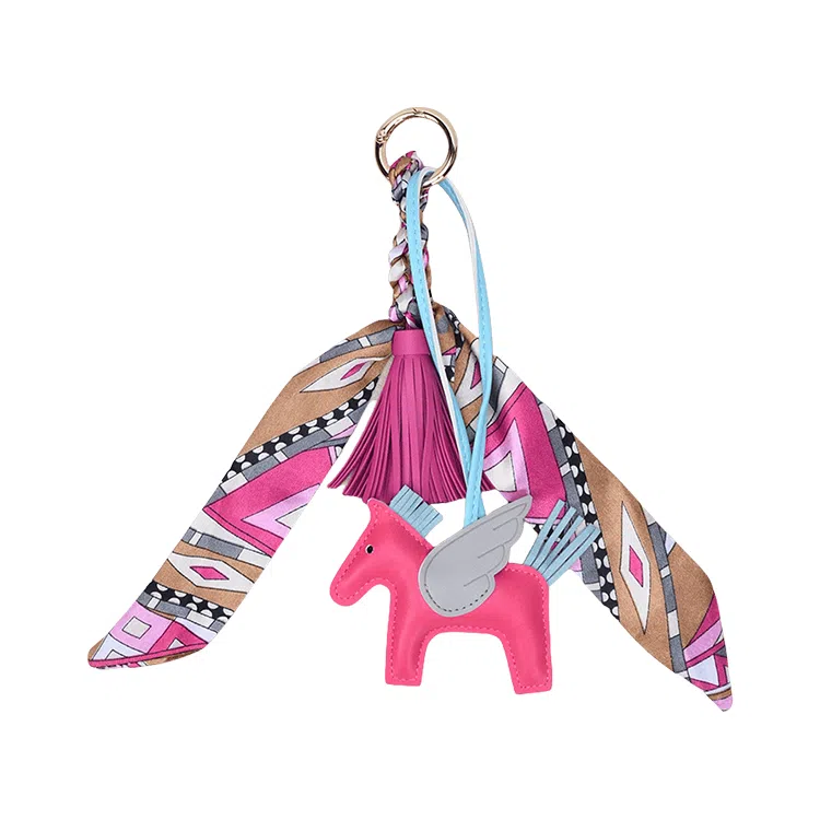 玄唐 高级小飞马流苏穗子小马包包挂饰车钥匙扣 皮革 挂件 男女同款情侣款