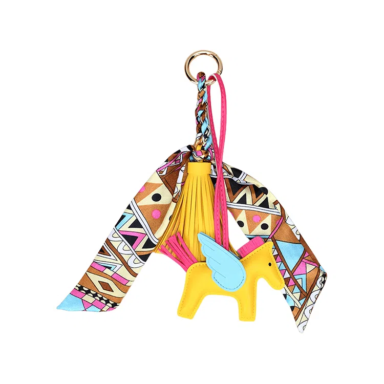 玄唐 高级小飞马流苏穗子小马包包挂饰车钥匙扣 皮革 挂件 男女同款情侣款