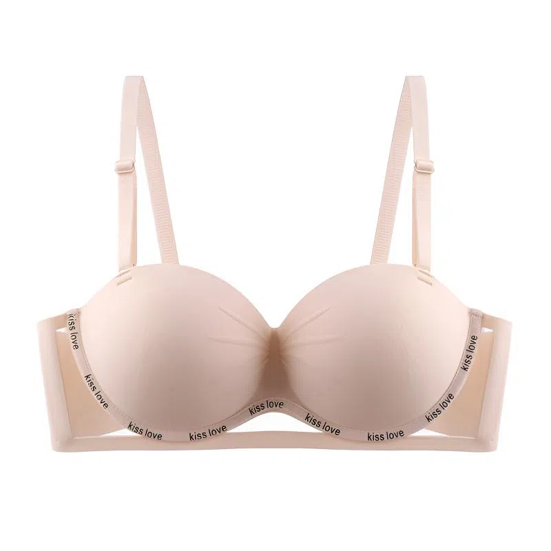 莫代尔 个性简约纯色镂空无痕舒适透气内衣小胸聚拢显大无钢圈胸罩收副乳防下垂隐形美背文胸 女款