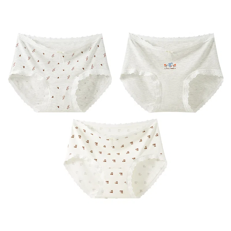 二三二三 可爱奶油风小碎花亲肤柔软舒适透气吸汗防夹臀甜美时尚百搭日常三角内裤 女款