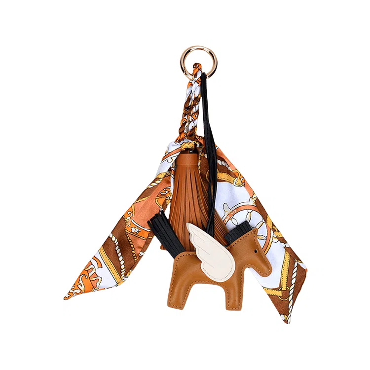 玄唐 高级小飞马流苏穗子小马包包挂饰车钥匙扣 皮革 挂件 男女同款情侣款