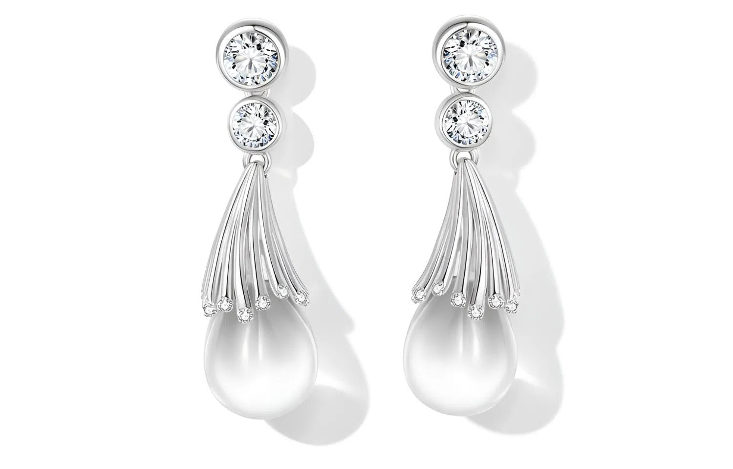 石头记 设计轻奢小众精致 晶体透亮纯净清透氛围感白月光 优雅高级感约会通勤百搭贵气感#好运天然 白水晶 耳环 女款