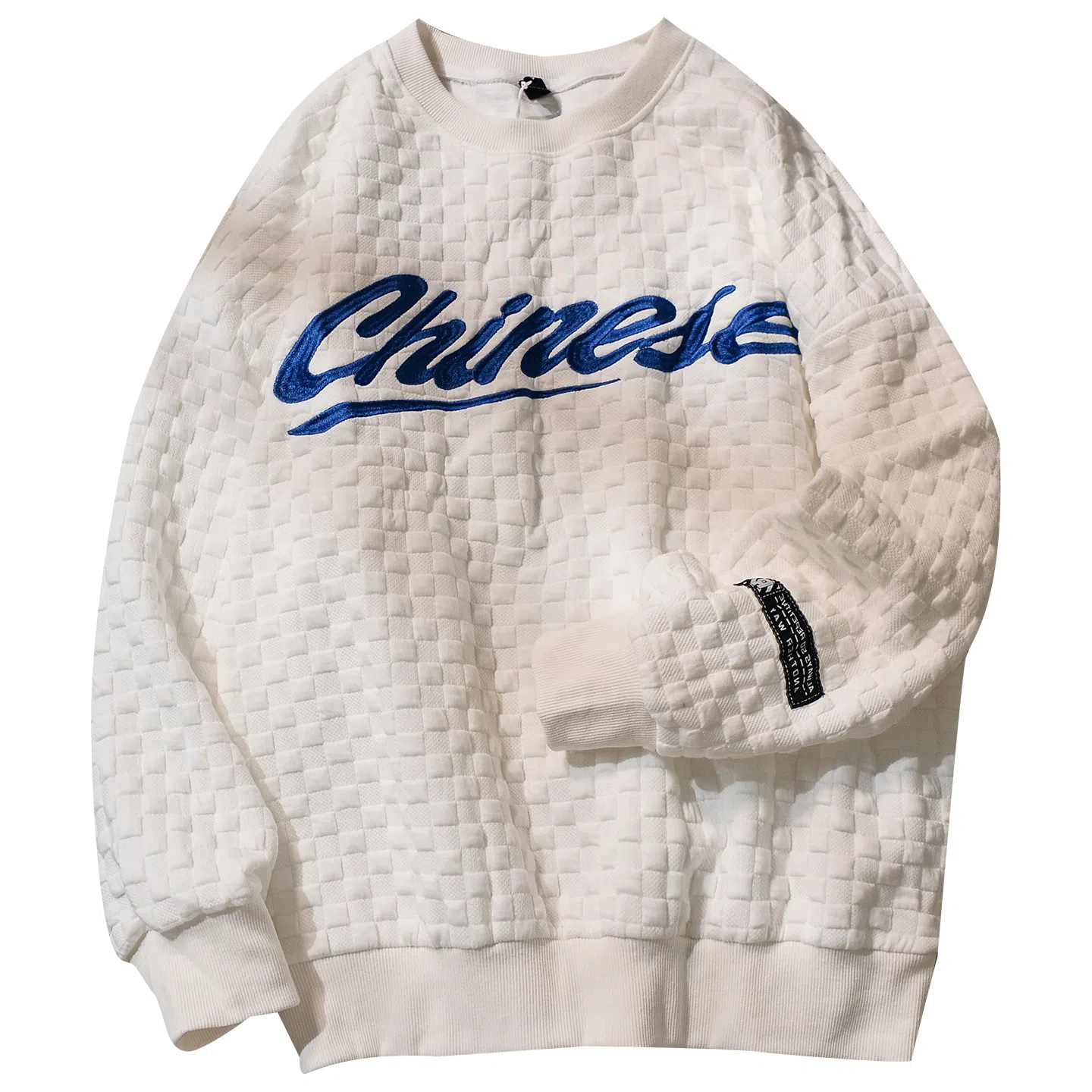 乱步 华夫格圆领秋冬季港风个性潮流宽松卫衣 男女同款