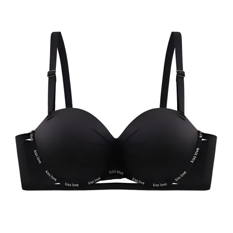 莫代尔 个性简约纯色镂空无痕舒适透气内衣小胸聚拢显大无钢圈胸罩收副乳防下垂隐形美背文胸 女款