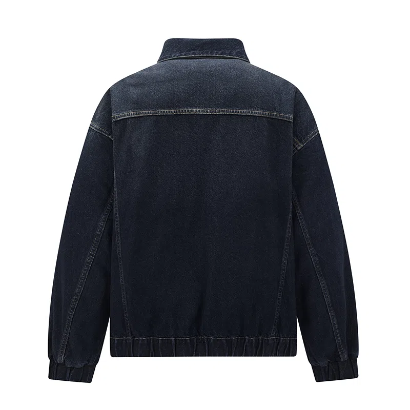 森马 做旧复古牛仔外套夹克羽绒服 男款