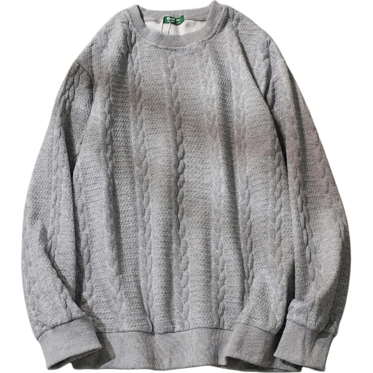 乱步 华夫格圆领秋冬季港风个性潮流宽松卫衣 男女同款