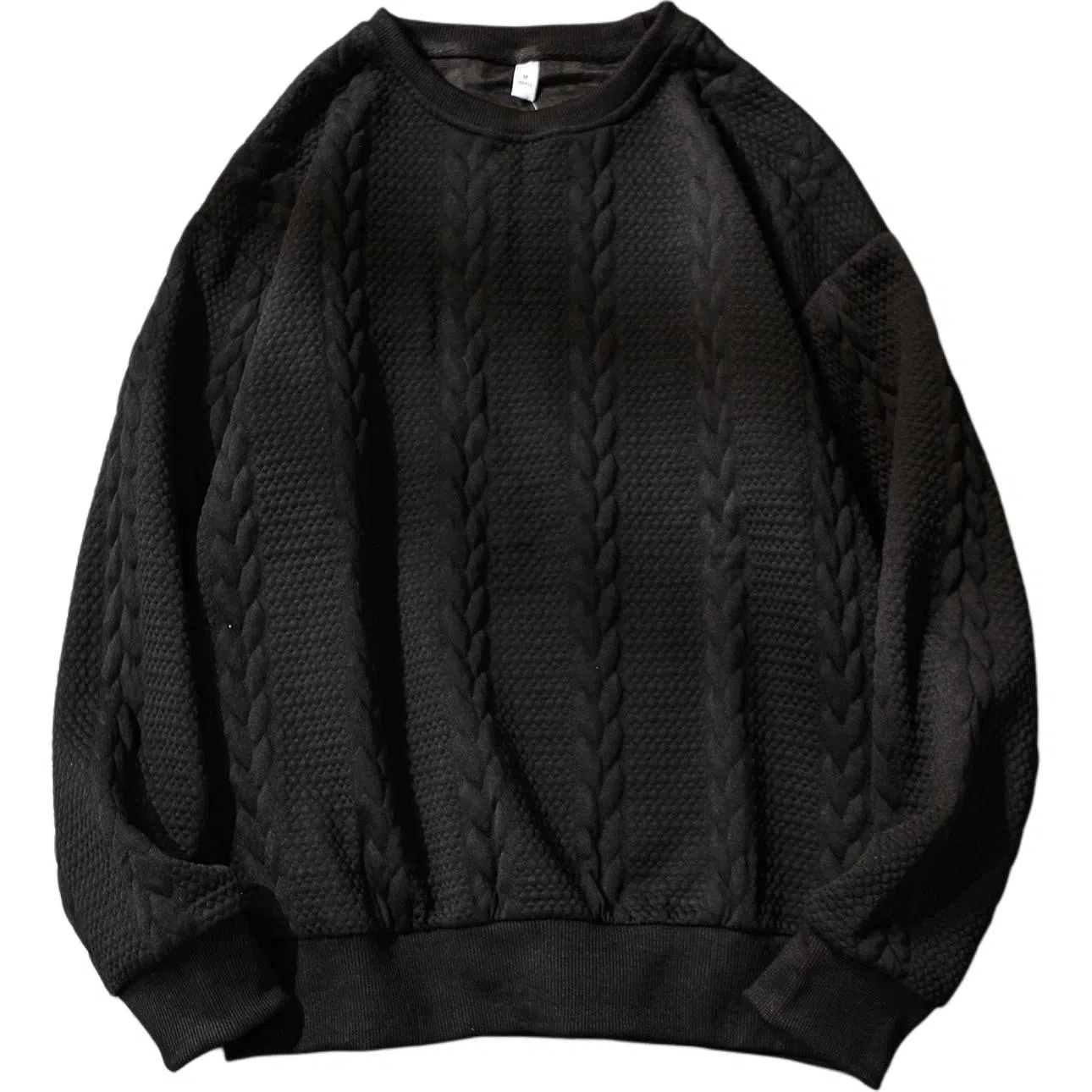 乱步 华夫格圆领秋冬季港风个性潮流宽松卫衣 男女同款