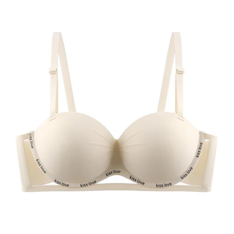 莫代尔 个性简约纯色镂空无痕舒适透气内衣小胸聚拢显大无钢圈胸罩收副乳防下垂隐形美背文胸 女款