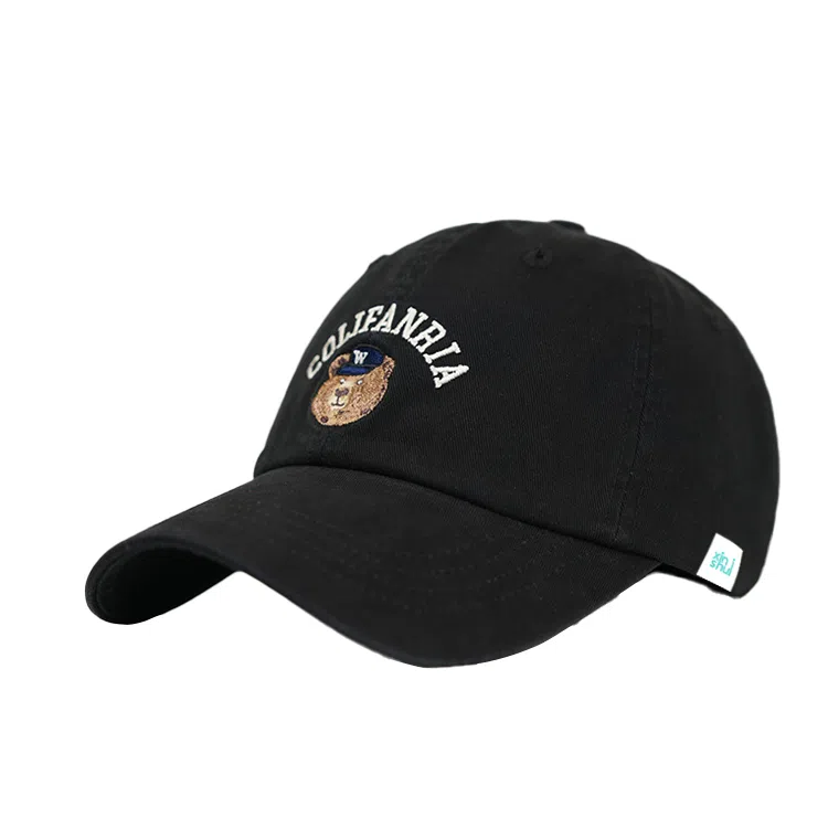 心水好物 美式刺绣小熊棒球帽显脸小百搭户外防晒遮阳帽 棉  鸭舌帽 男女同款情侣款