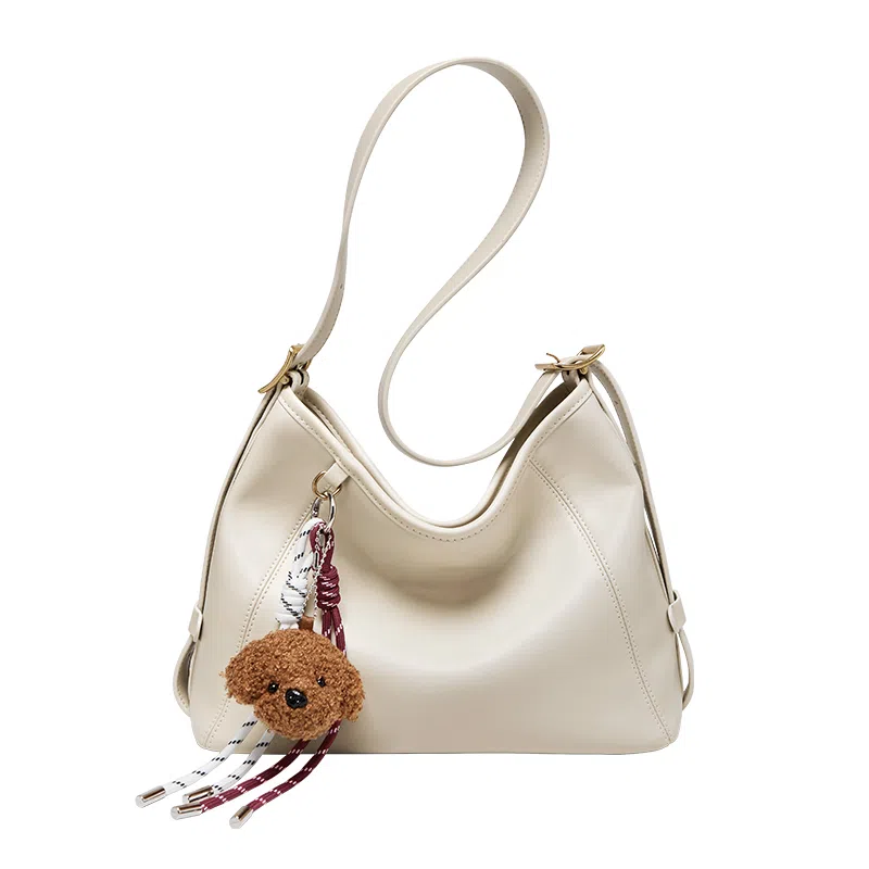 纳兰杜 时尚百搭气质通勤 合成革 单肩包 常规 女款 米白色/子夜黑