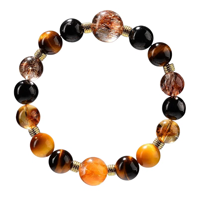 子婳 招财暴富平安顺逐黑金超七多宝小众时尚优雅百搭珠串#好运 黄水晶 手串 男女同款情侣款