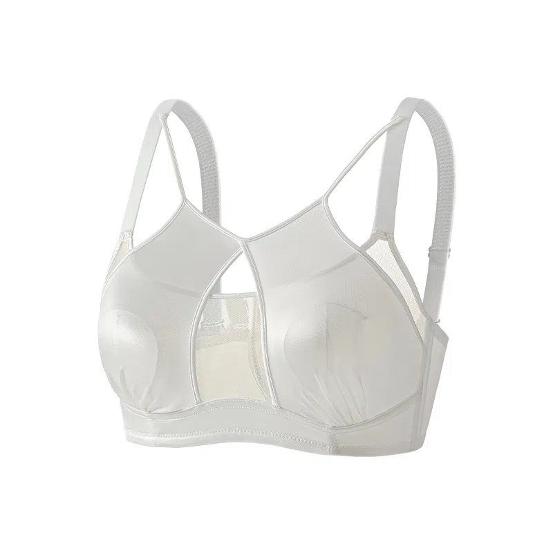 二三二三 轻奢性感镂空网纱纯欲豹纹内衣亲肤舒适透气不闷汗氛围感胸罩柔软清凉聚拢防下垂美背潮流时尚百搭日常无钢圈文胸 女款