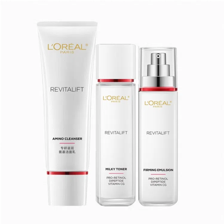 欧莱雅 复颜抗皱 视黄醇护肤套装 淡纹紧致保湿滋润补水 四件套