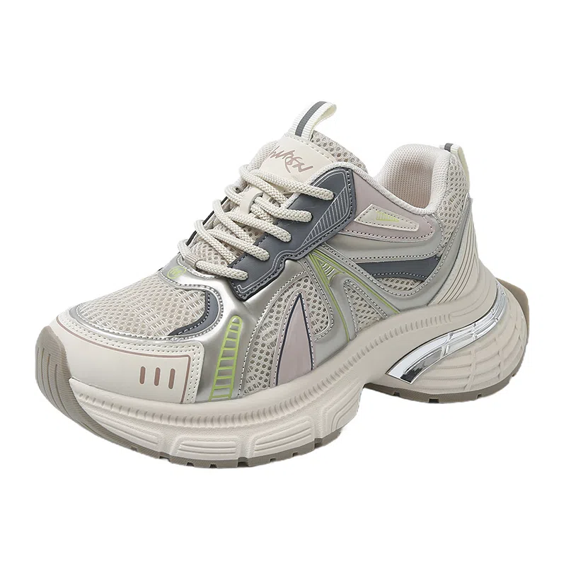 女士百搭防滑轻便透气复古厚底内增高休闲运动鞋 老爹鞋 女