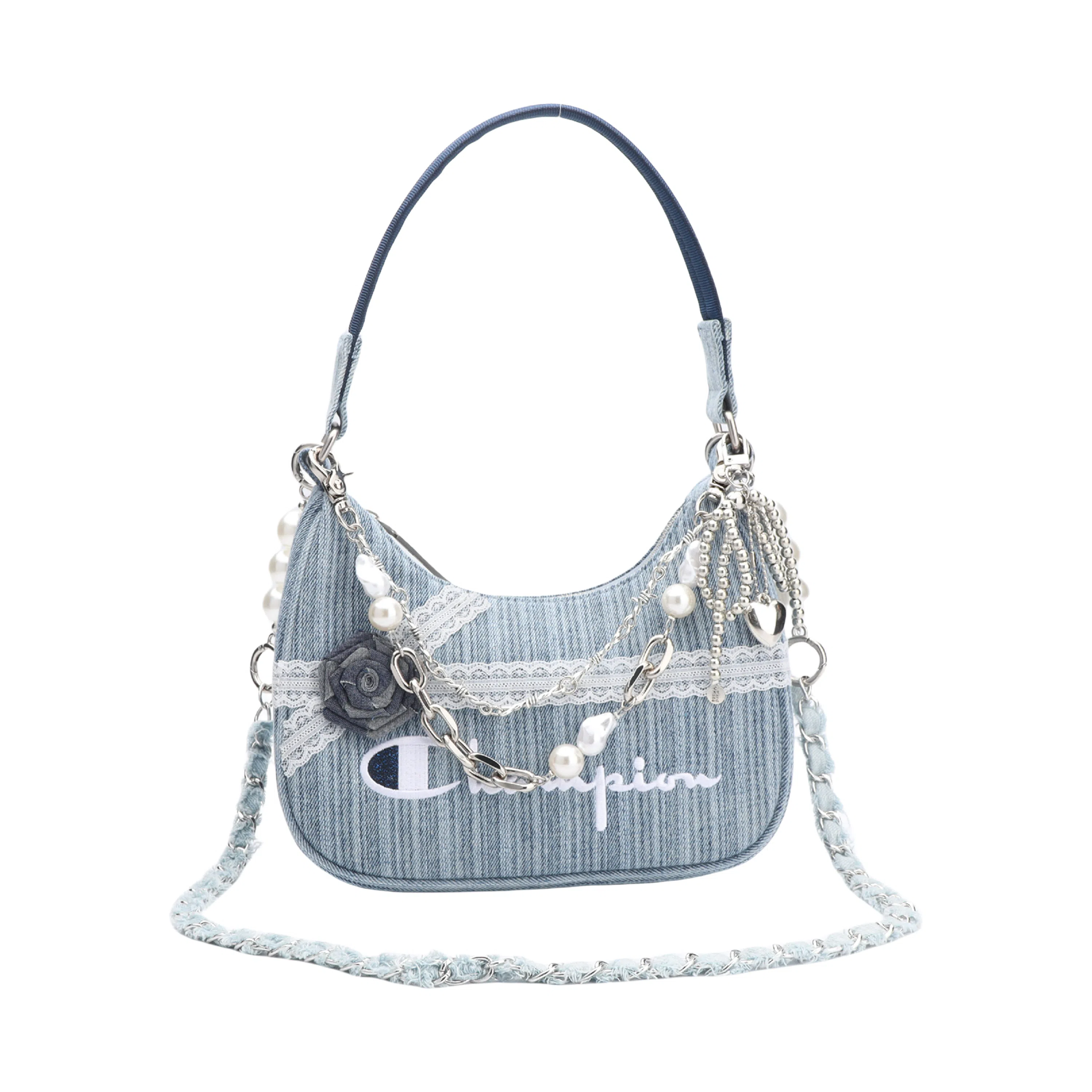 Champion Deep Sea Pearl Shoulder Bag Small Denim Blue