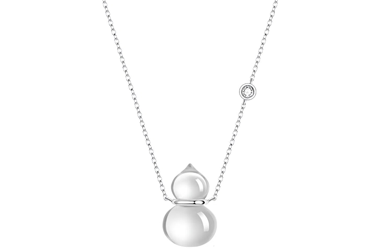 石头记 葫芦锁骨链 福禄满满 清透氛围感白月光 优雅高级感#好运天然 白水晶 项链 女款