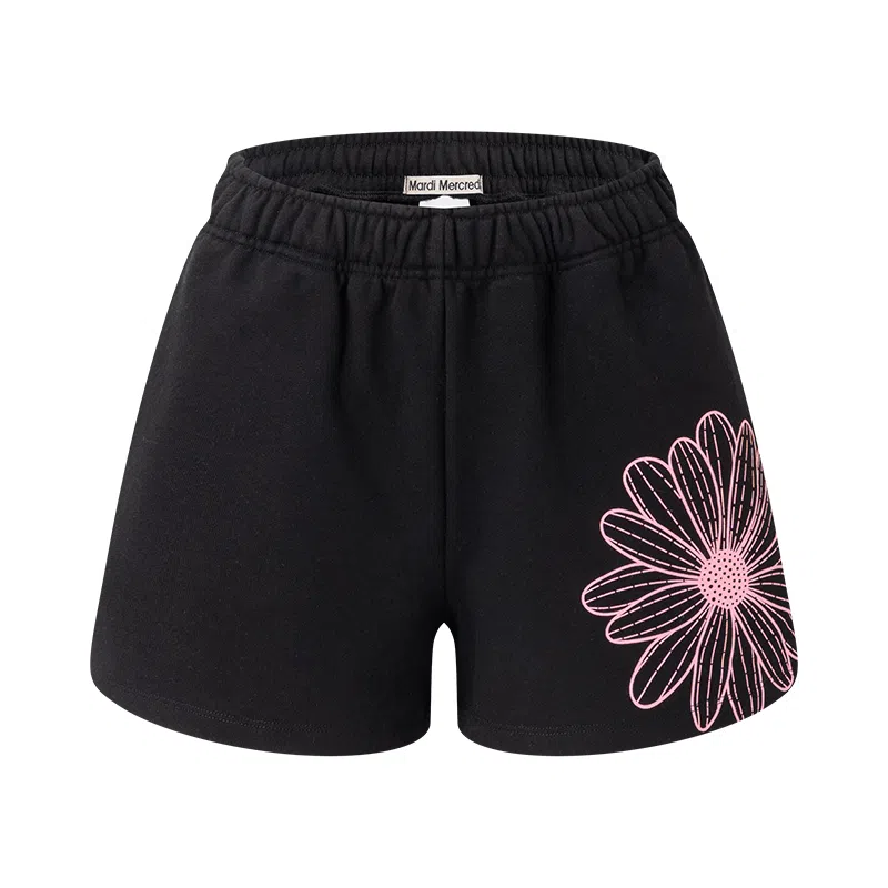 MARDI MERCREDI SS25 SWEAT SHORTS FLOWER_BLACK PINK