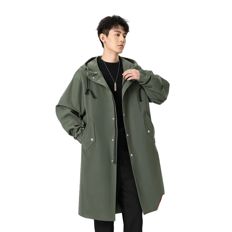 加荣 风衣男宽松休闲上衣高级感中长款英伦风大衣男春秋青少年连帽开衫披风秋冬季加棉加厚男装秋季潮牌户外男款斗篷防风外套 男女同款