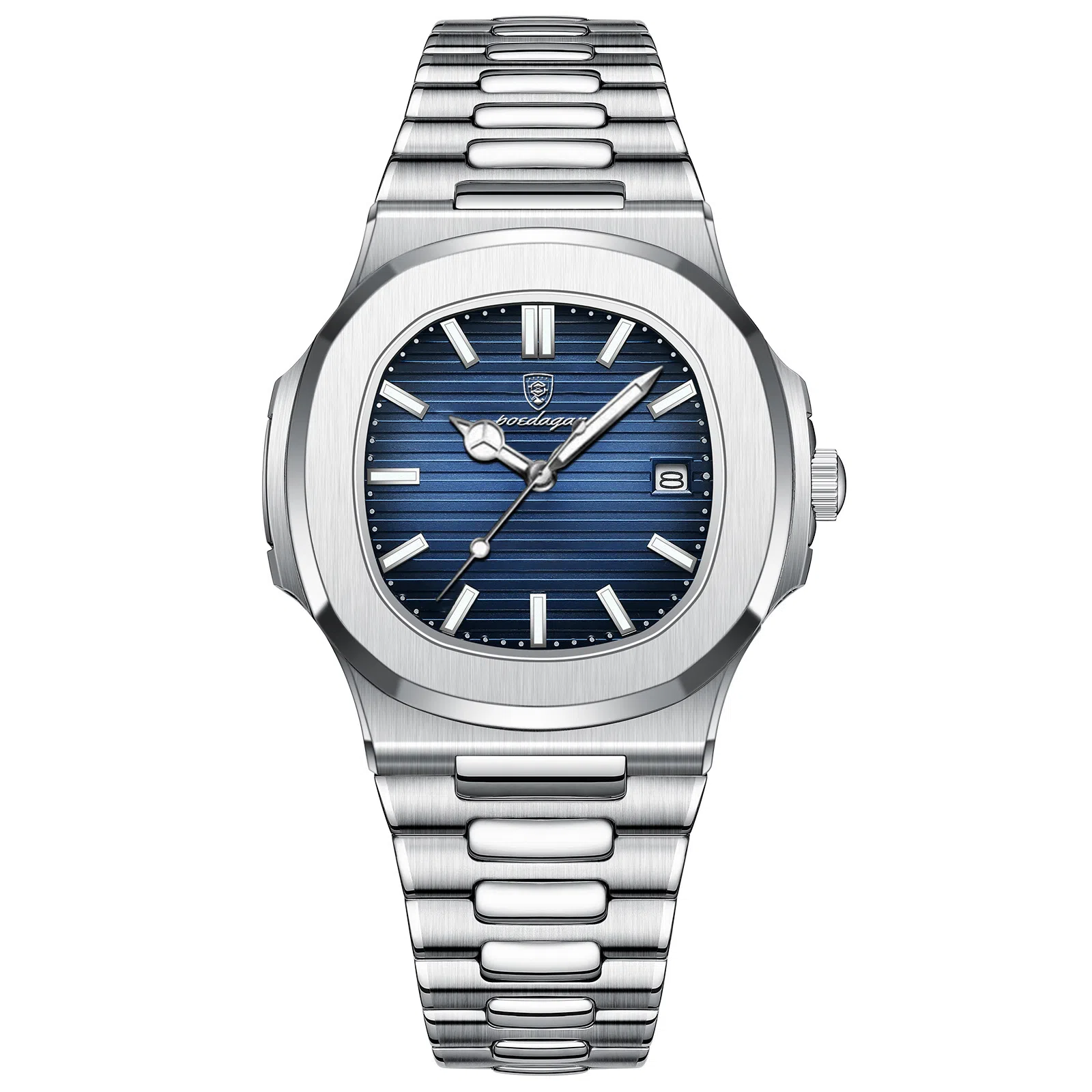 POEDAGAR Vintage Quartz Blue Dial