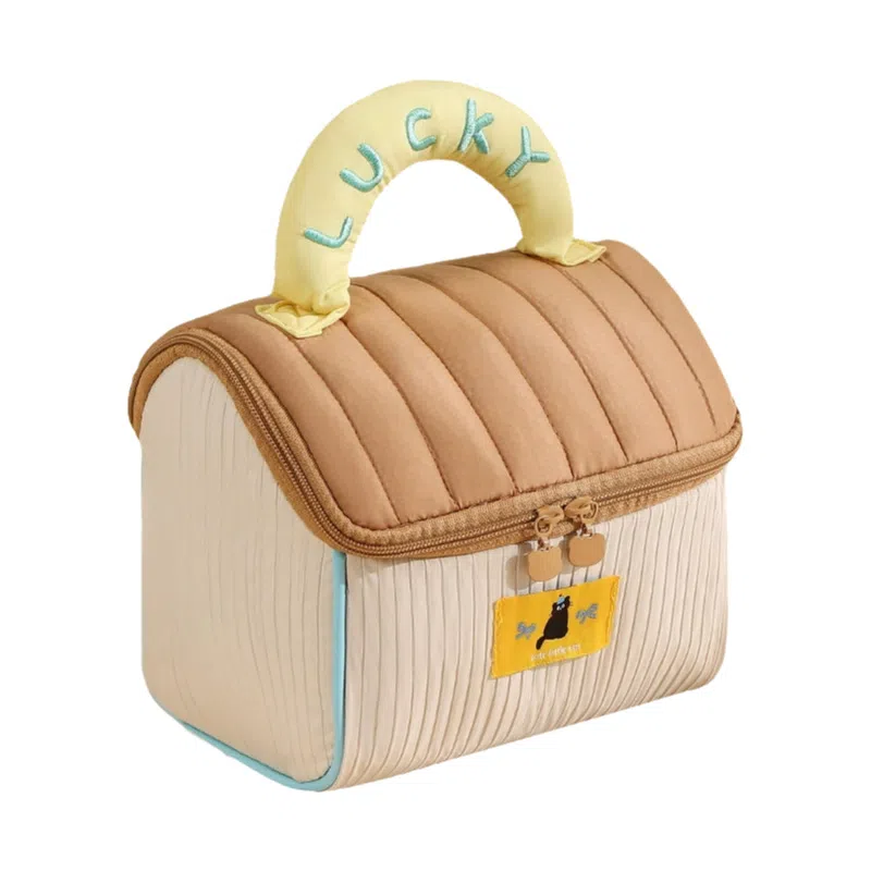 悦语简单实用美妆工具 便携收纳 可爱房子化妆包女大容量便携式趣味卡通旅行洗漱品手提分区收纳袋