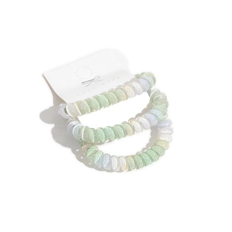 【高颜值ins彩虹电话线】 攸委 少女心学生渐变甜美可爱发绳发圈 多巴胺春色无痕高弹力头绳不伤发 树脂 闺蜜男友手绳橡皮筋发饰 女款