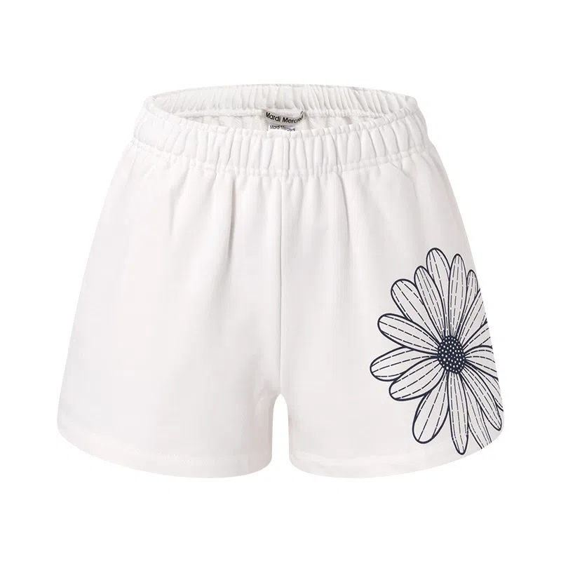 MARDI MERCREDI SS25 SWEAT SHORTS FLOWER_WHITE NAVY