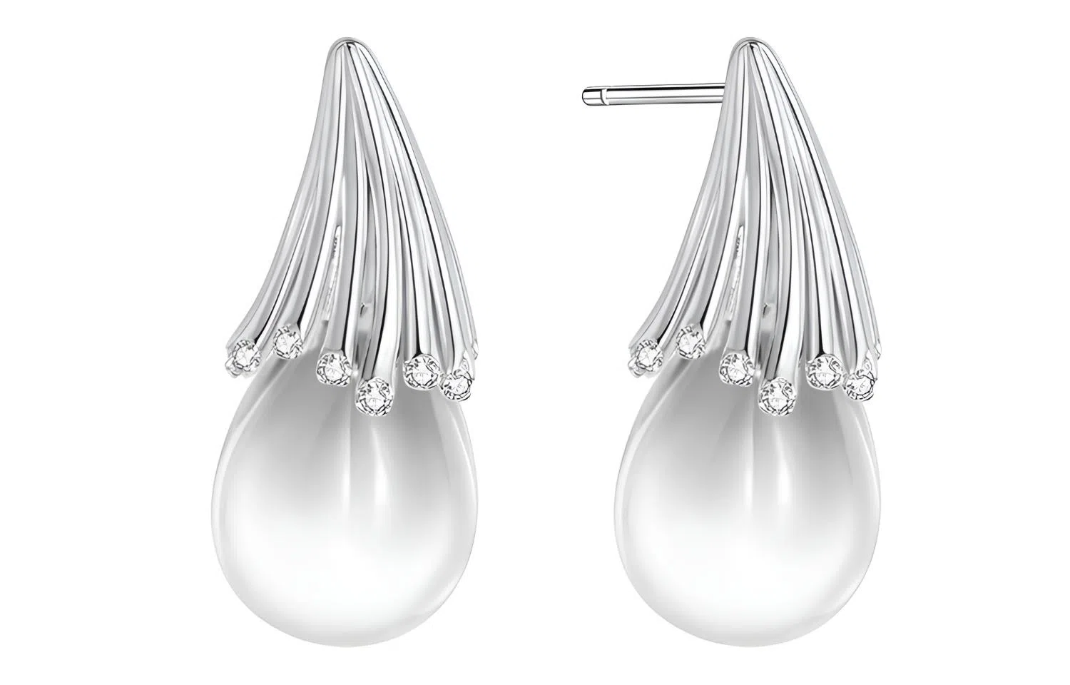 石头记 小众精致耳饰 晶体透亮纯净 清透氛围感白月光 优雅高级感 约会通勤百搭贵气感#好运  礼盒款天然 白水晶 耳环 女款