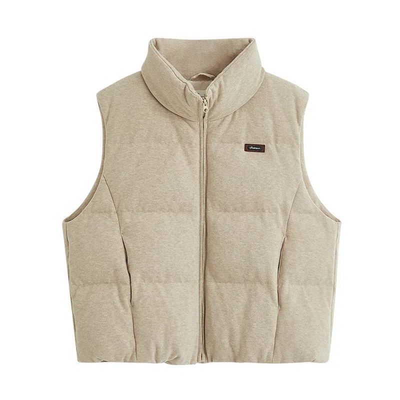 茵曼 小欧包针织叠穿立领羽绒加厚羽绒马甲 女款