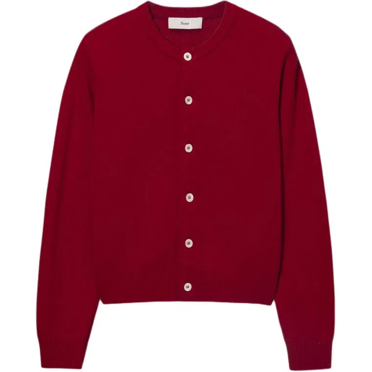 Dunst UNISEX CREWNECK KNIT CARDIGAN RED