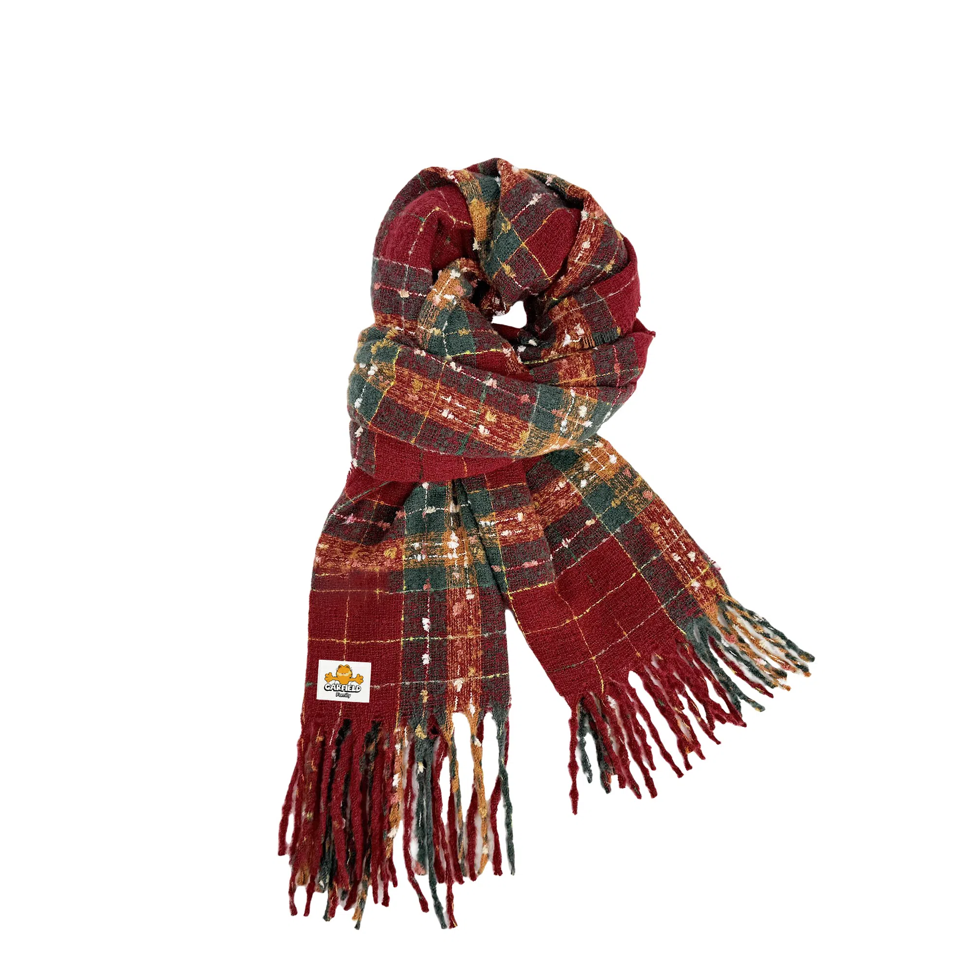 加菲猫家族 秋冬季复古撞色韩系高颜值出游拍照显白氛围感加厚保暖防寒 绒线围巾 男女同款情侣款