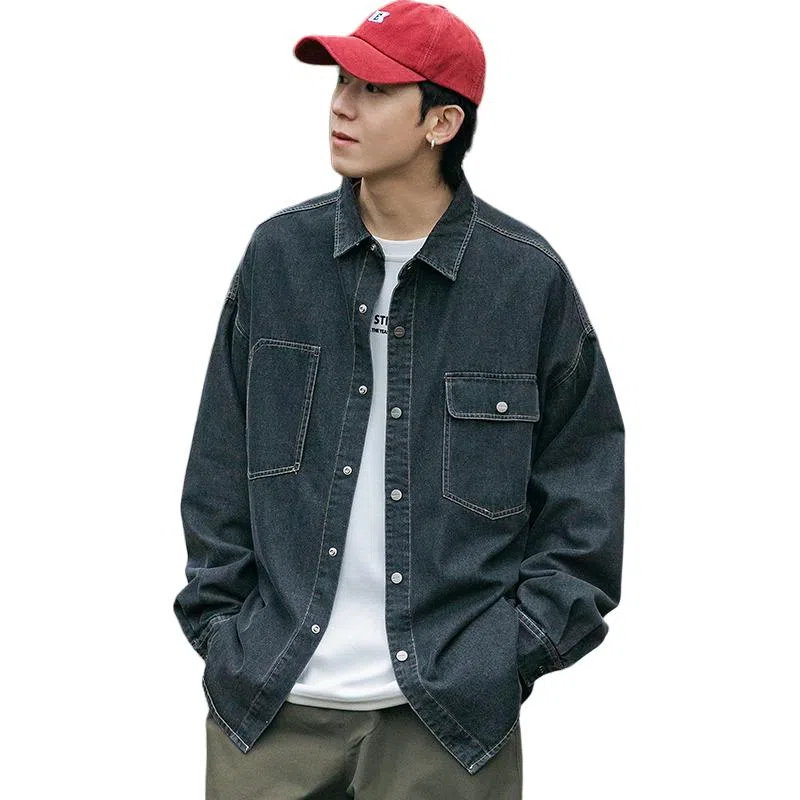 童先森 宽松水洗潮流百搭长袖夹克外套 男款